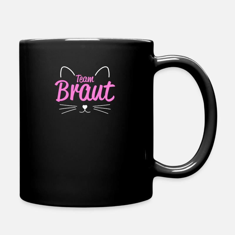Katze Braut JGA Junggesellenabschied - Tasse einfarbig - Schwarz