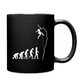 Klettern Evolution Bouldern Kletterer Geschenk - Tasse einfarbig - Schwarz - Rechts