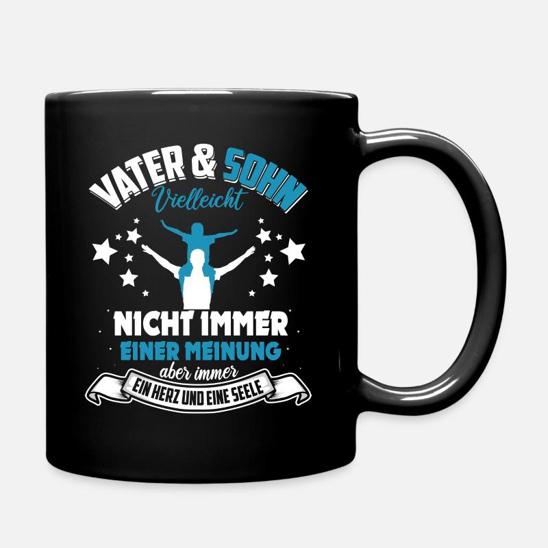 Vater und Sohn ein Herz und eine Seele - Tasse einfarbig - Schwarz