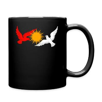 Ezidxan Volgel Taube Ezidi flagge kreisen um sonne - Tasse einfarbig - Schwarz - Rechts