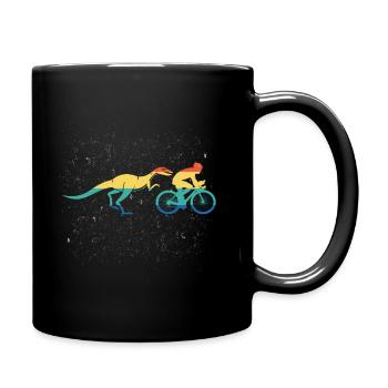 Conception de cadeau de vélo rétro Velociraptor Dino - Mug uni - noir - Droite