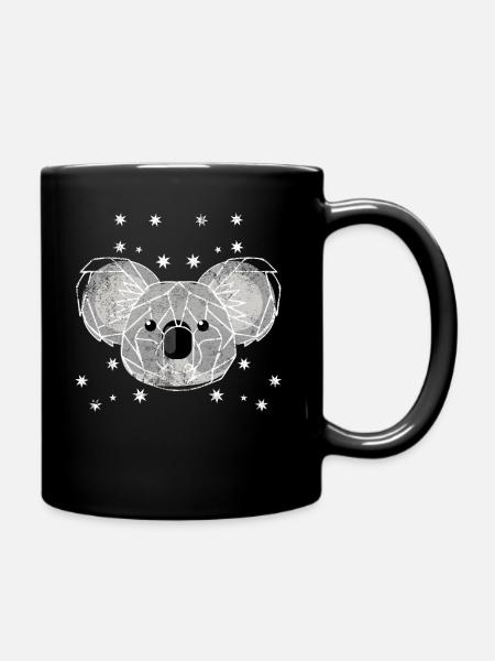 Koala Naturschutz - Tasse einfarbig - Schwarz