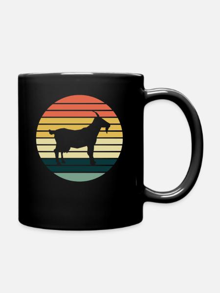 Goat billy goat billy goat retro - Full Colour Mug - black