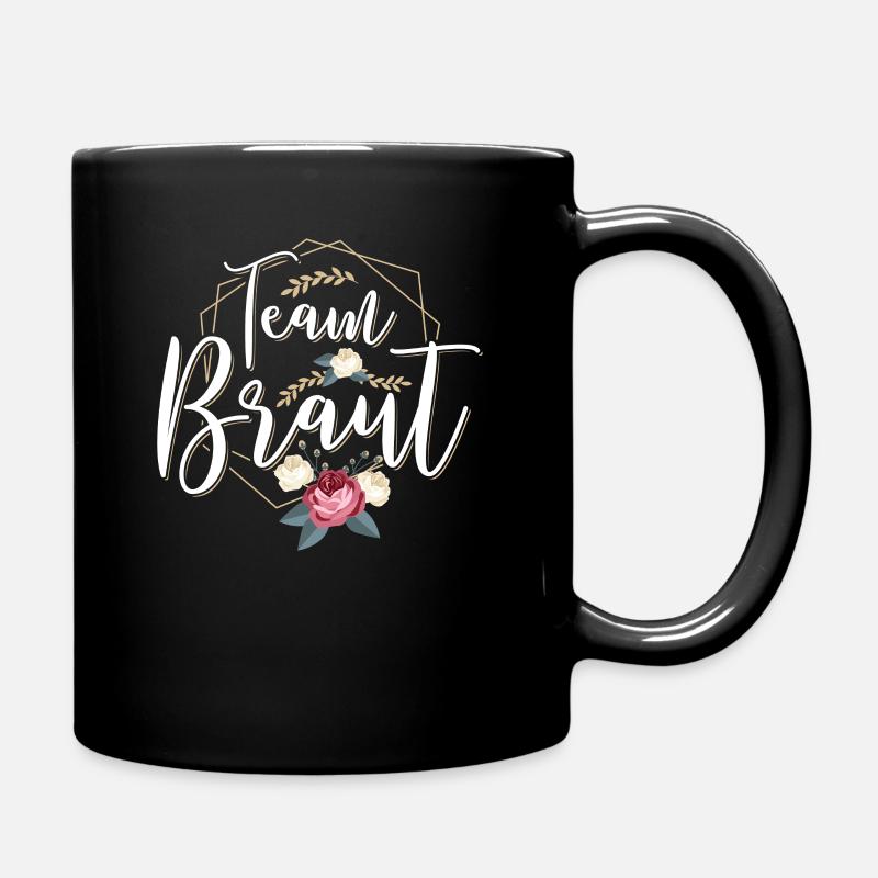 Team Braut - Junggesellinnenabschied Crew Blumen - Tasse einfarbig - Schwarz
