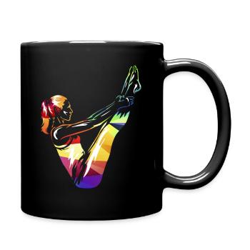 Pilates Übung - Tasse einfarbig - Schwarz - Rechts