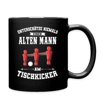 Tischfußball Tischkicker Retro Geschenk - Tasse einfarbig - Schwarz - Rechts