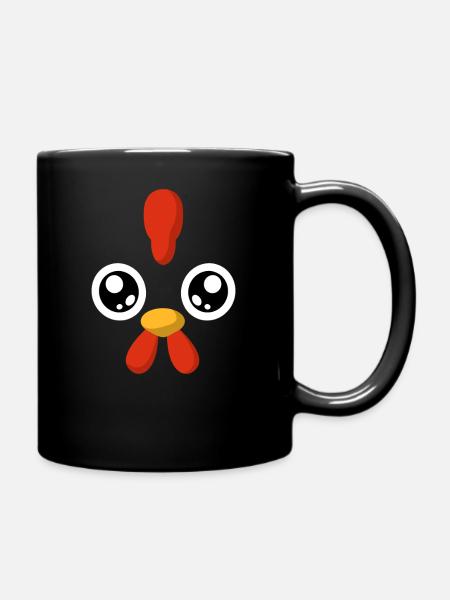 Huhn Kostüm Hühner Verkleidung Fasching Karneval - Tasse einfarbig - Schwarz