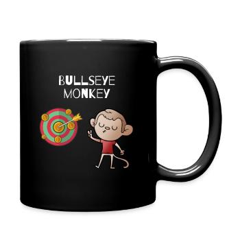 Singe Bullseye - singe effronté sur un jeu de fléchettes - Mug uni - noir - Droite