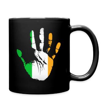 Ireland Flag, Irish Hand, Irish Power, Cool Irish - Full Colour Mug - black - Right