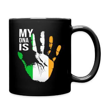 My DNA Is Irish, Irish Hand, Ireland Flag, Irish - Full Colour Mug - black - Right