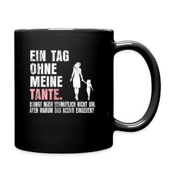Tante Nichte - Tasse einfarbig - Schwarz - Rechts