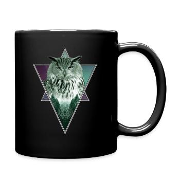 Eulengeist Tier Natur und Outdoor-Liebhaber - Tasse einfarbig - Schwarz - Rechts