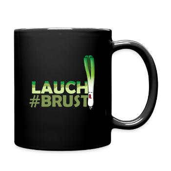 LAUCH #BRUST FITNESS TRAINING MUSKULÖS - Tasse einfarbig - Schwarz - Rechts
