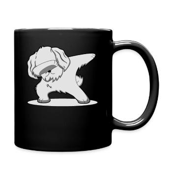 Dab maltais danse chien animal de compagnie cadeau de danse - Mug uni - noir - Droite