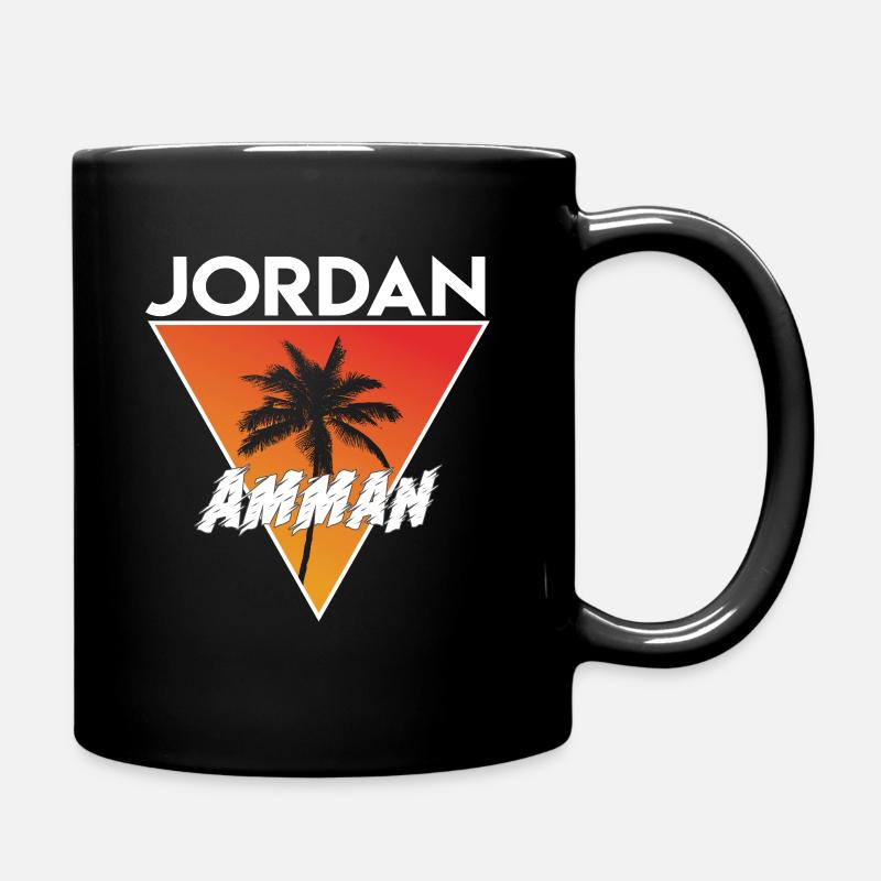 Jordanien mit Hauptstadt - Tasse einfarbig - Schwarz