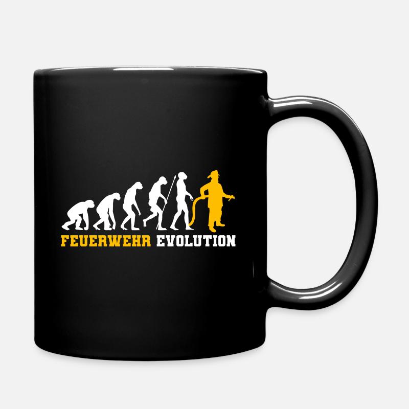 Feuerwehr Evolution Geschenk - Tasse einfarbig - Schwarz