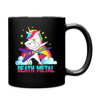 Rocker Einhorn Death Metal - Tasse einfarbig - Schwarz - Rechts