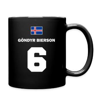 Isländische Namen BierTrikot Fußball Island 6 - Tasse einfarbig - Schwarz - Rechts