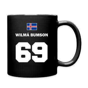 Icelandic name Sauf jersey football Iceland 69 - Full Colour Mug - black - Right