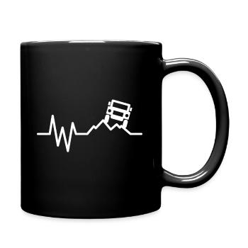 Geländewagen SUV Herzschlag Geschenk - Tasse einfarbig - Schwarz - Rechts