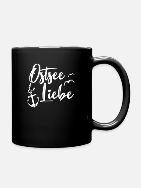 Liebe Herz Liebespaar - Tasse einfarbig - Schwarz