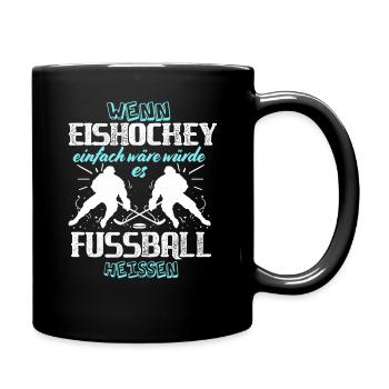 Lustiges Eishockey Shirt für die Eishockey Saison - Tasse einfarbig - Schwarz - Rechts