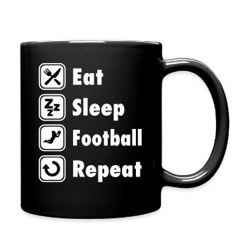 Funny Football Tshirt - Tasse einfarbig - Schwarz - Rechts