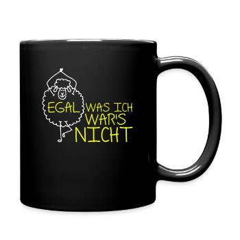 Egal was, ich wars nicht lustiges Schaf Yoga Baum - Tasse einfarbig - Schwarz - Rechts