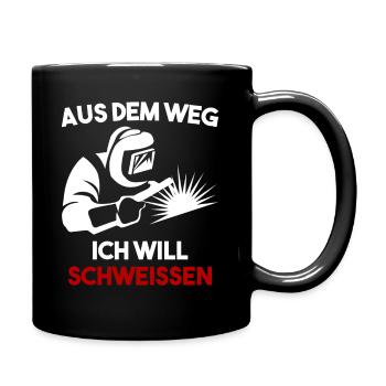 Schweißer Schweisser lustiger Spruch Arbeit - Tasse einfarbig - Schwarz - Rechts