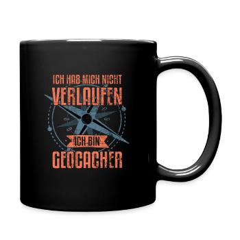 Ich hab mich nicht verlaufen ich bin GEOCACHER! - Tasse einfarbig - Schwarz - Rechts