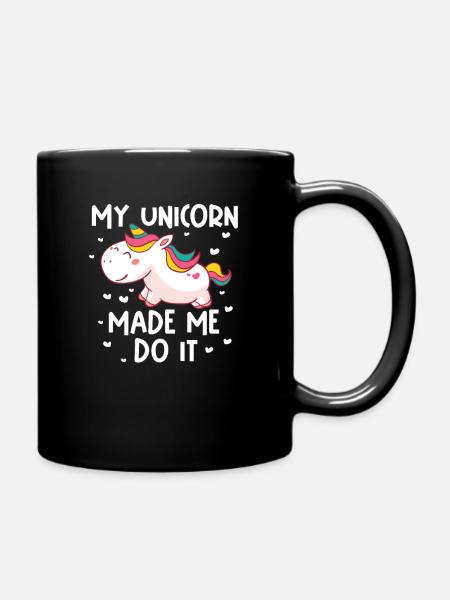 unicorn - Full Colour Mug - black