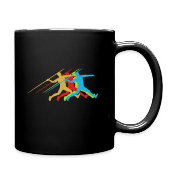 Athletics javelin throw - Full Colour Mug - black - Right