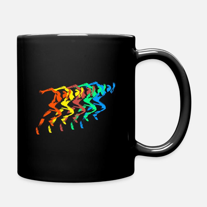 Leichtathletik Läufer Bunt Sprinter - Tasse einfarbig - Schwarz