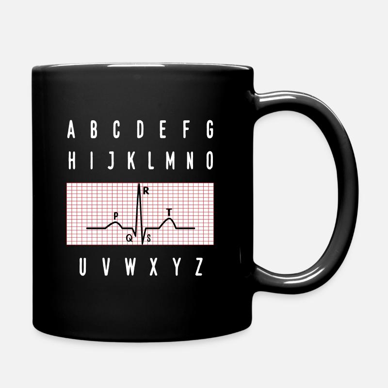 PQRST EKG Wave Elektrokardiogramm Stillgeschenk - Tasse einfarbig - Schwarz