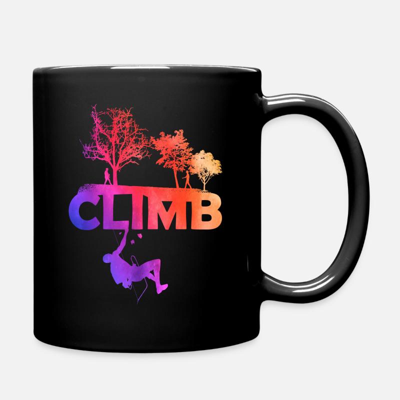 Klettern climb berg - Tasse einfarbig - Schwarz