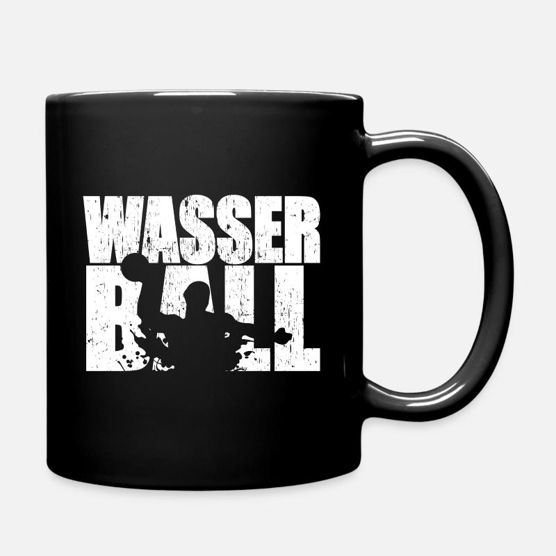 Wasserball Wasserballer Silhouette Geschenkidee - Tasse einfarbig - Schwarz