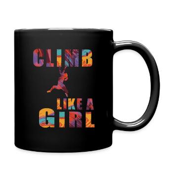 Climb like a girl women climbing climbing hall - Full Colour Mug - black - Right