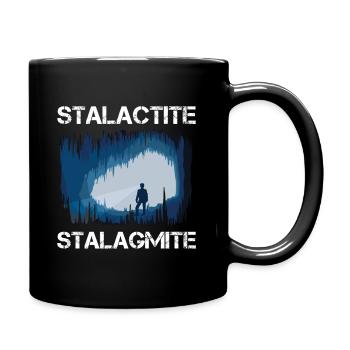 Stalactite stalagmite speleologist cave - Full Colour Mug - black - Right