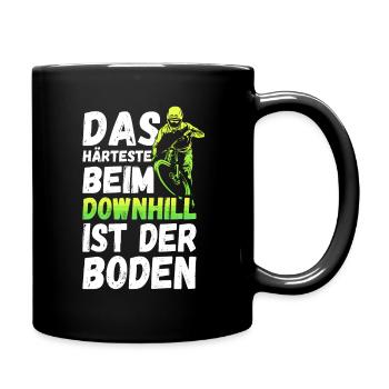 Downhill Biker Fahrrad Mountainbike MTB Geschenk - Tasse einfarbig - Schwarz - Rechts