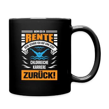 Bademeister Rente Rentner Rettungsschwimmer - Tasse einfarbig - Schwarz - Rechts