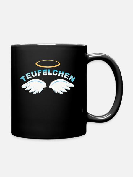 Teufelchen als Engel Lustiges Teufel Kostüm - Tasse einfarbig - Schwarz