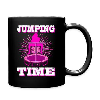 Jumping Trampolin Trendsport Fitness Sport Hüpfen - Tasse einfarbig - Schwarz - Rechts