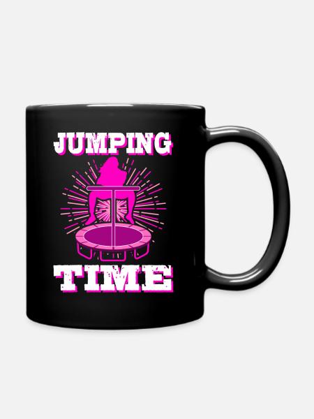 Jumping Trampolin Trendsport Fitness Sport Hüpfen - Tasse einfarbig - Schwarz