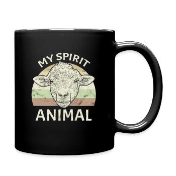 Sheep Lamb Spirit Animal - Full Colour Mug - black - Right