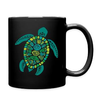 Rette die Schildkröte Rette den Planeten - Tasse einfarbig - Schwarz - Rechts