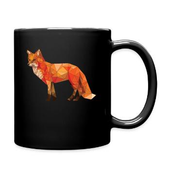 Geometrisches Fox-T-Stück grafisches Fox-Geschenk - Tasse einfarbig - Schwarz - Rechts