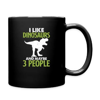 Dinosaur Dino Trex Primeval Children's Gift - Full Colour Mug - black - Right