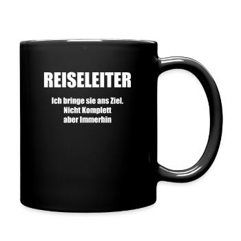 Reiseleiter Tour Guide Arbeit Reisegruppe Motiv - Tasse einfarbig - Schwarz - Rechts