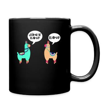 Como Se Llama Alpaca disant costume de lama cadeau - Mug uni - noir - Droite