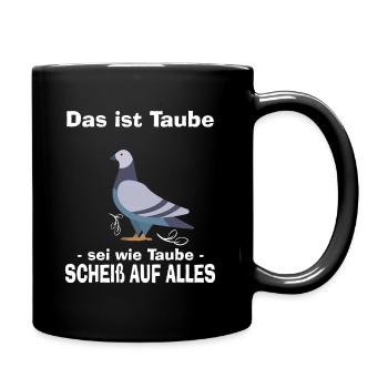 Tauben - Tasse einfarbig - Schwarz - Rechts